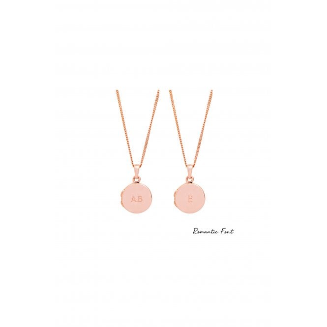 Jon Richard Simply Silver Sterling Silver Rose Gold Round Locket Necklace - Personalised By Engraving