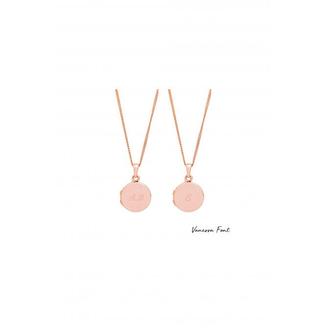 Jon Richard Simply Silver Sterling Silver Rose Gold Round Locket Necklace - Personalised By Engraving