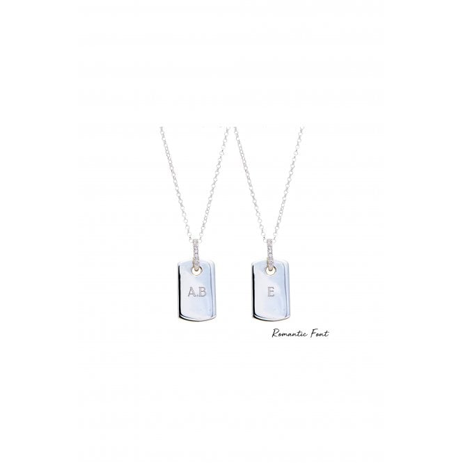 Jon Richard Simply Silver Sterling Silver Silver Tag Necklace - Personalised By Engraving