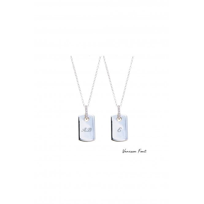 Jon Richard Simply Silver Sterling Silver Silver Tag Necklace - Personalised By Engraving