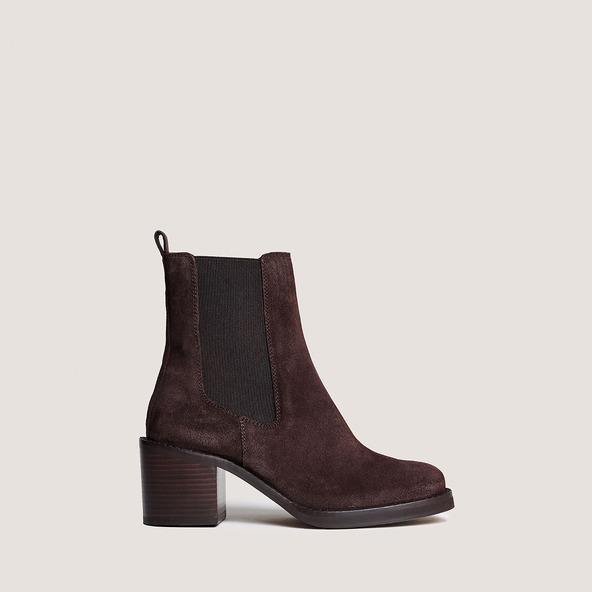 Jonak Ankle Boots With Heel In Dark Brown Suede BEACH