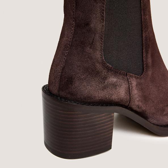 Jonak Ankle Boots With Heel In Dark Brown Suede BEACH
