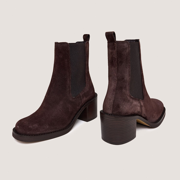 jonak Ankle Boots with Heel in dark brown suede BEACH
