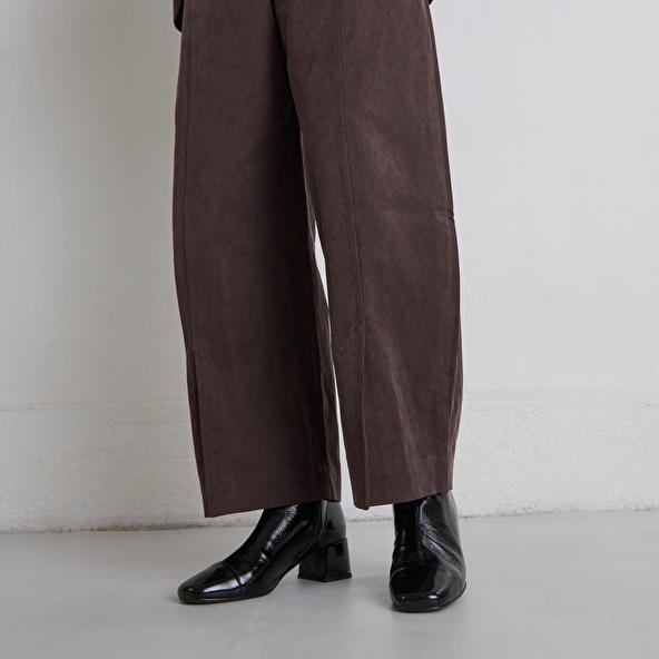 Jonak Ankle Boots With Zips In Black Pleated Patent Leather DOMENICA