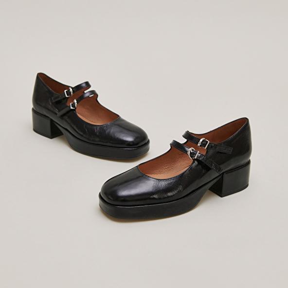 Jonak Babies à Talons Et Brides In Black Leather VICTORIA