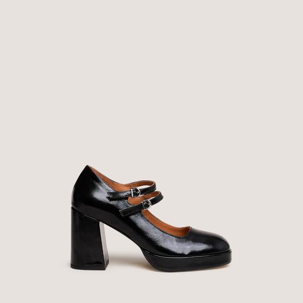 jonak Babies with double straps and platform in black pleated patent VERITE jonak Babies with double straps and platform in black pleated patent VERITE