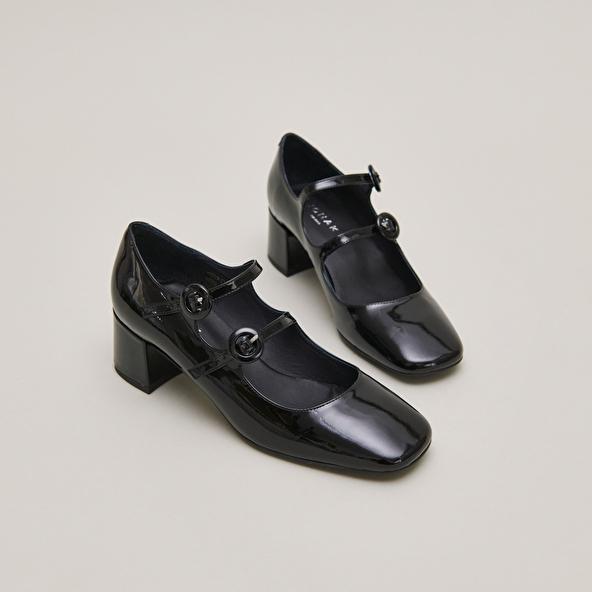 jonak Babies with double straps and rounded toes in black patent DELOU jonak Babies with double straps and rounded toes in black patent DELOU