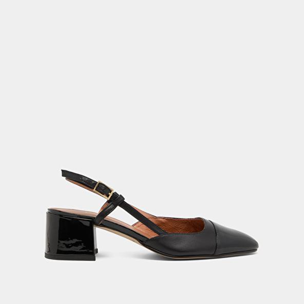 Jonak Babies With Open Heels In Black Patent Leather DHAPOPY