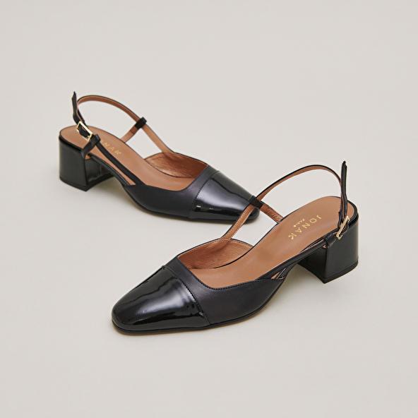 jonak Babies with open heels in black patent leather DHAPOPY
