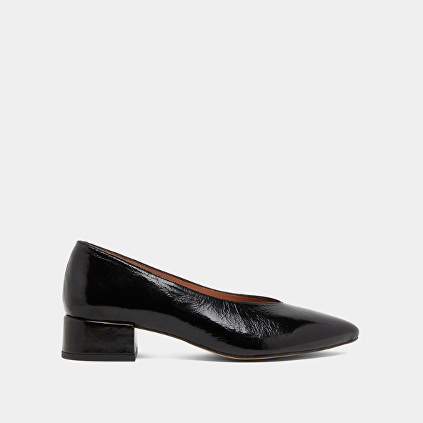 Jonak Ballerinas With Heels And Pointed Toes In Black Glazed Leather VENCE