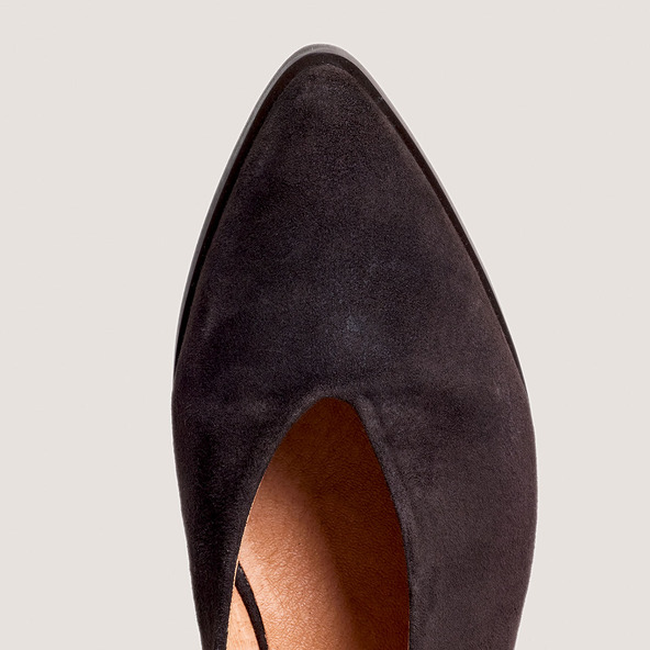 Jonak Ballerinas With Open Backs In Dark Brown Velvet ACAJOU