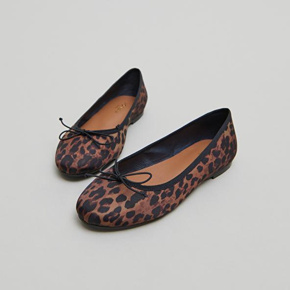 Jonak Ballerines à Lacets In Brown Leopard Textile DELFINA