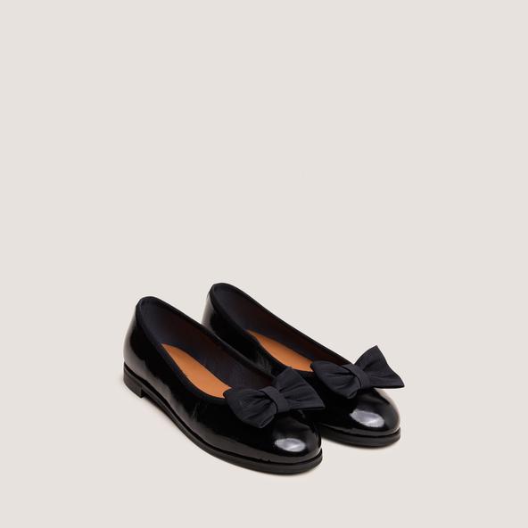 Jonak Ballet Flats With Bows In Pleated Black Patent Leather DESTHER