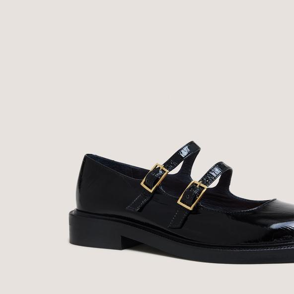 Jonak Ballet Flats With Double Straps In Black Patent Leather DREAMY