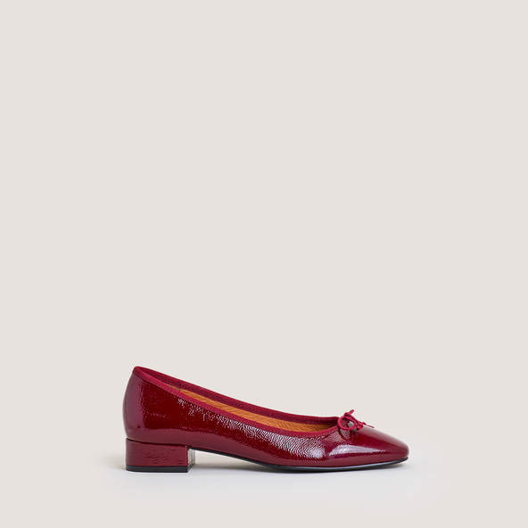 Jonak Ballet Flats With Heels In Pleated Patent Leather DADOU