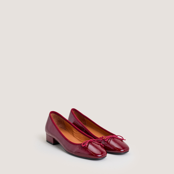 Jonak Ballet Flats With Heels In Pleated Patent Leather DADOU