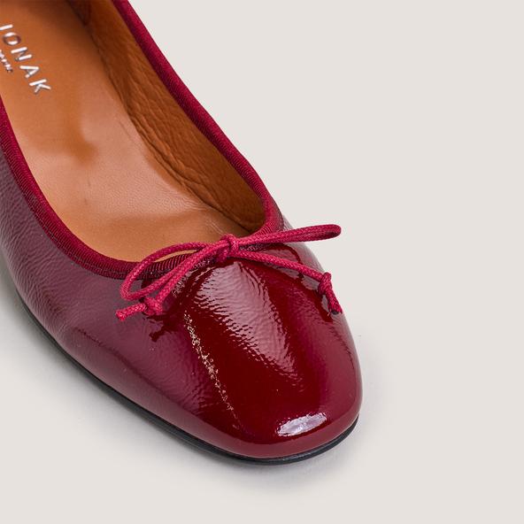 Jonak Ballet Flats With Heels In Pleated Patent Leather DADOU