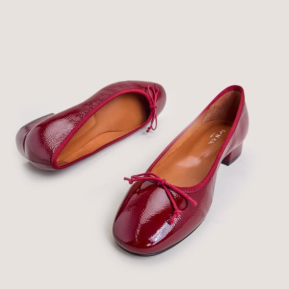 jonak Ballet Flats with Heels in pleated patent leather DADOU