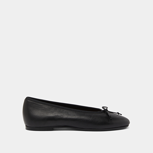 Jonak Ballet Flats With Laces In Black Leather DJERBA