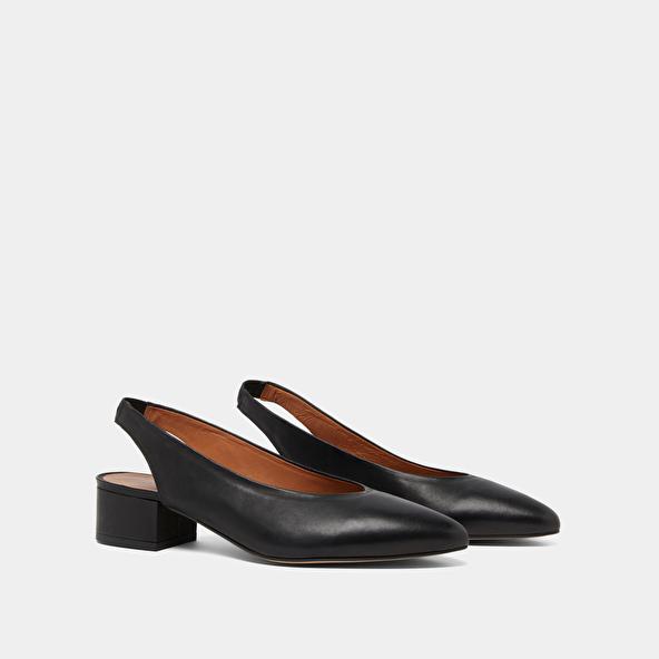Jonak Ballet Flats With Open Backs In Black Leather VINCE