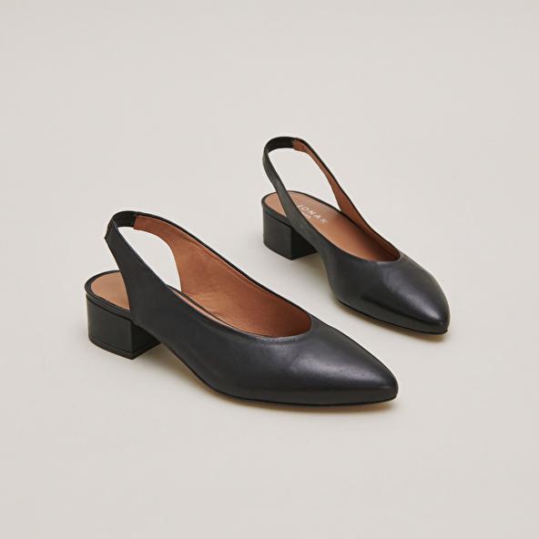 jonak Ballet flats with open backs in black leather VINCE