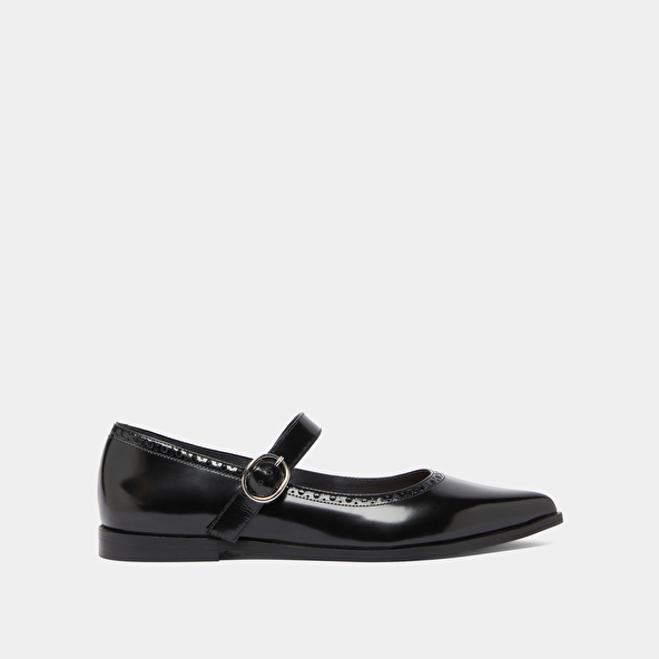 Jonak Ballet Flats With Pointed Toes In Black Glazed Leather DEMIA