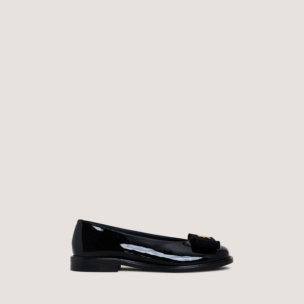 Jonak Ballet Flats With Rounded Toe And Monogram In Black Patent Leather DELOISE