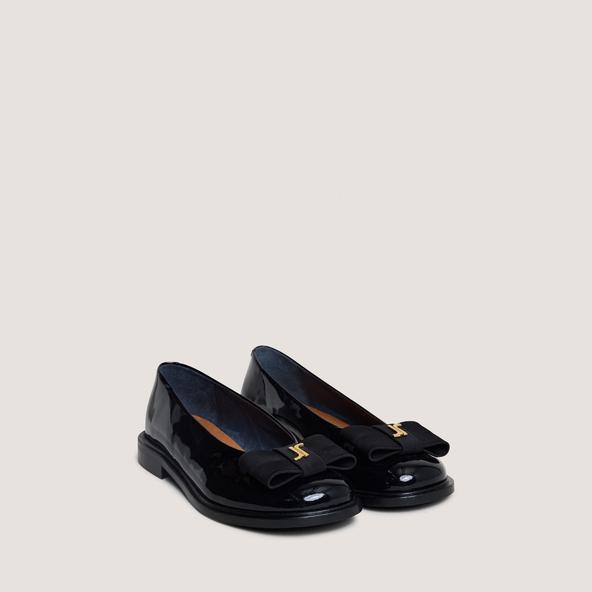 jonak Ballet Flats with Rounded Toe and Monogram in black patent leather DELOISE