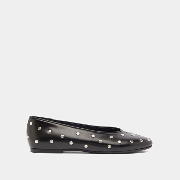 Jonak Ballet Flats With Silver Details In Black Leather DANIA