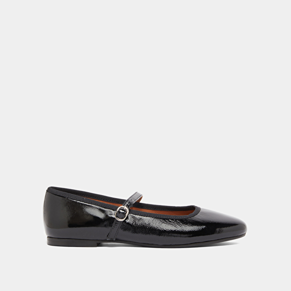 Jonak Ballet Flats With Straps In Black Pleated Patent DOUCEUR