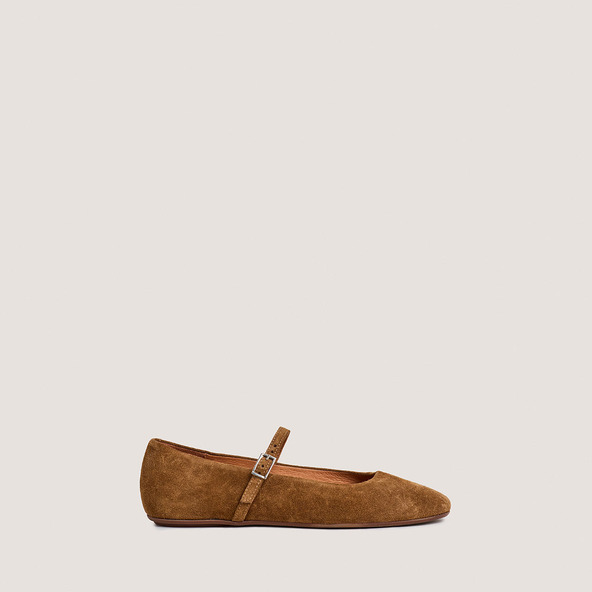 jonak Ballet Flats with Straps in cognac suede DRIMA