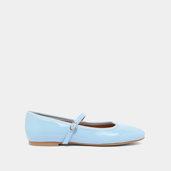 Jonak Ballet Flats With Straps In Light Blue Pleated Varnish DOUCEUR