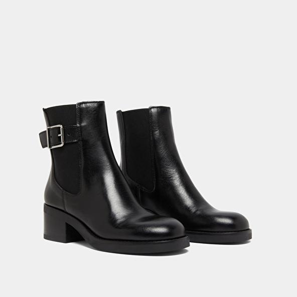 Jonak Boots à élastiques Et Boucles Ajustables In Black Leather BOULOU