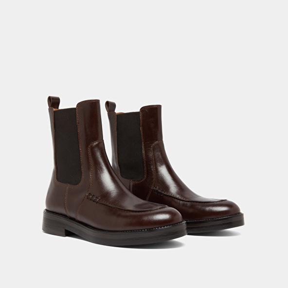 Jonak Boots à élastiques In Dark Brown Leather ALLAN