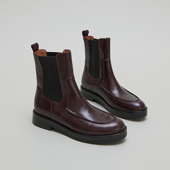 jonak Boots à élastiques in dark brown leather ALLAN