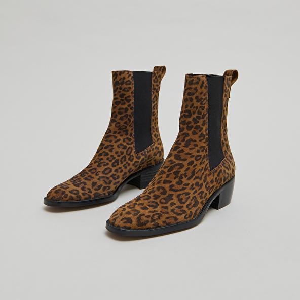 Jonak Boots à élastiques In Leopard Print Suede MAEVA
