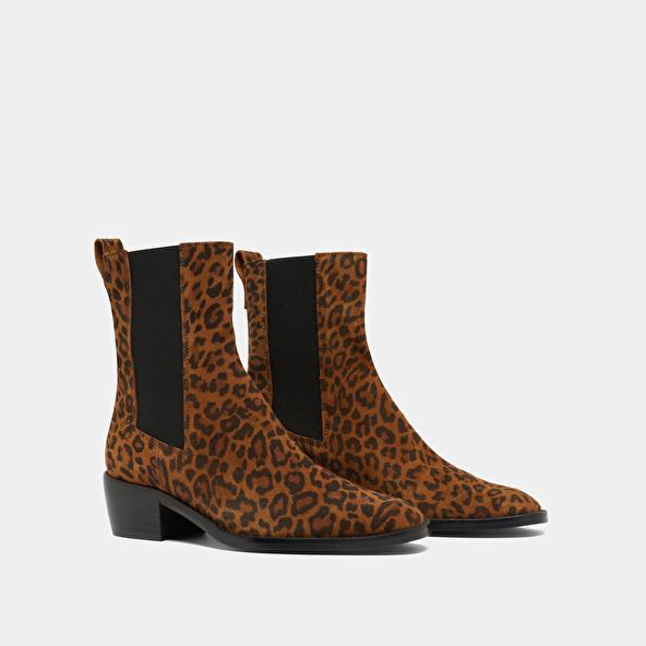 Jonak Boots à élastiques In Leopard Print Suede MAEVA