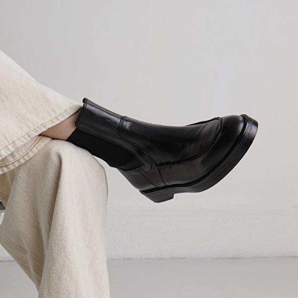 jonak Boots à élastiques larges in black leather ALLAN