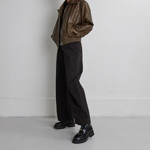 Jonak Boots à Empiècements In Black Glazed Leather DESK