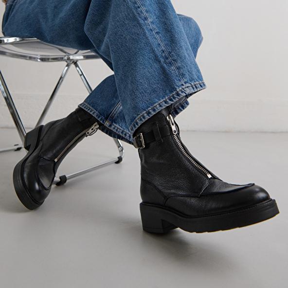 Jonak Boots à Fermetures éclairs In Grained Leather And Black Leather ARIO