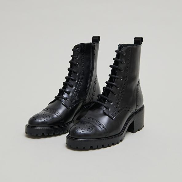 jonak Boots à lacets et à talons in black leather ANDERS