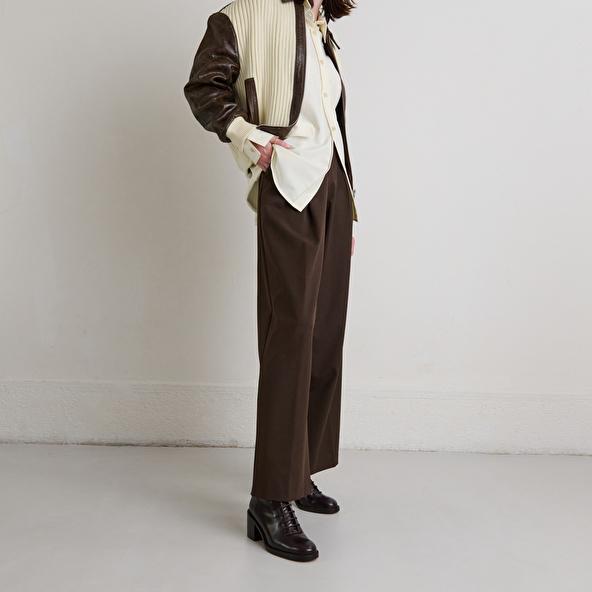 jonak Boots à lacets et talons débordants in dark brown leather BRINDILLE