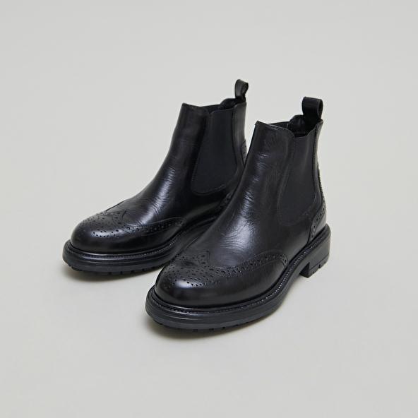 jonak Boots à semelles crantées in black leather CELIA