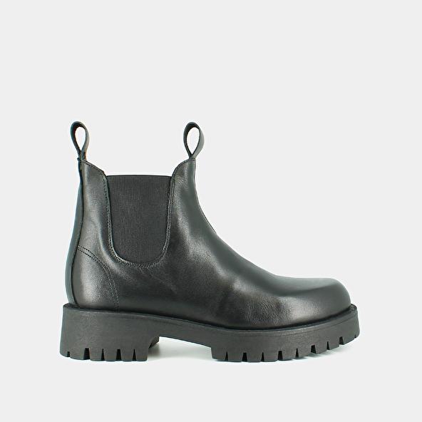 jonak Boots à semelles crantées in black leather ROCHE