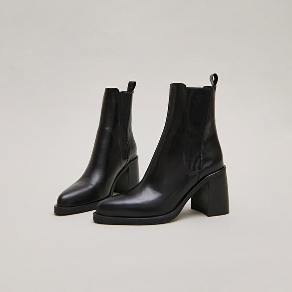 Jonak Boots à Talons Hauts Et élastiques In Black Leather DISCO