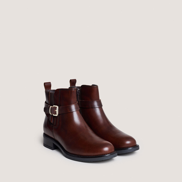 Jonak Boots With Buckles In Brushed Cognac Leather ABSTRAIT
