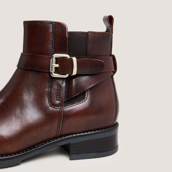 Jonak Boots With Buckles In Brushed Cognac Leather ABSTRAIT
