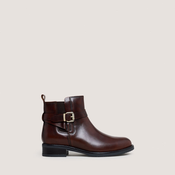 jonak Boots with Buckles in brushed cognac leather ABSTRAIT