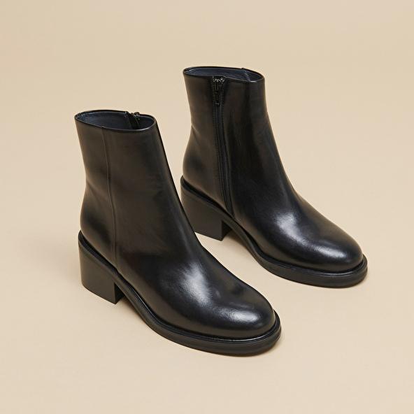 jonak Boots with chunky heels in black leather DANSEUSE