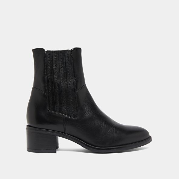 Jonak Boots With Elastic Band And Square Heel In Black Leather CHILI
